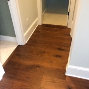 American Walnut flooring installed - transition