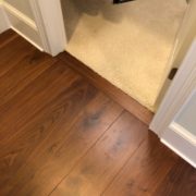 American Walnut flooring installed - transition