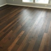Engineered Hickory hardwood flooring with saw mark texture