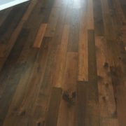 Engineered Hickory hardwood flooring with saw mark texture