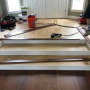 Installing American Walnut flooring on new steps