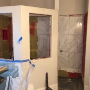 Installing porcelain wall tiles