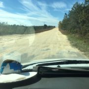 On the road to lake front project home in Ocala National Forest.