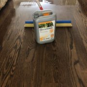 Applying Pallmann Power finish to Red Oak flooring.