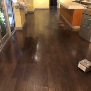 Bar wood floor - Matthew's Restaurant - before refinishing.