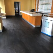 Ebony stained bar wood floor - Matthew's Restaurant