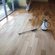 Popping bar wood floor - Matthew's Restaurant - after sanding