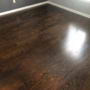 Red Oak flooring - installed, custom stained, and finished