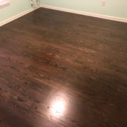 Red Oak flooring - installed, custom stained, and finished