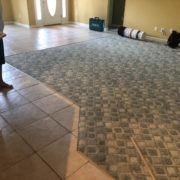 Tile and carpet to be removed