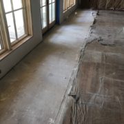 Cleared subfloor for White Oak flooring install and weave-in