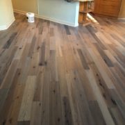 wire brushed hickory hardwood flooring - installed