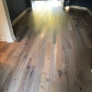 wire brushed hickory hardwood flooring - installed