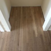 Installed unfinished white oak flooring