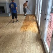 Popping the sanded wood flooring grain