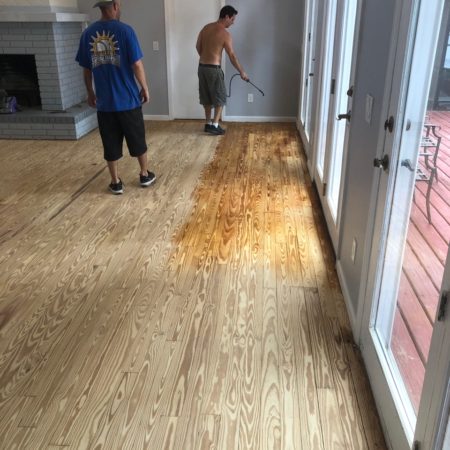 Southern Yellow Pine Stain and Refinish with Stair Treads - St. Augustine