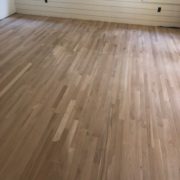 Sanded white oak flooring