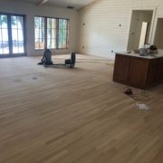 Sanded white oak flooring