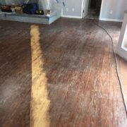 Sanding Southern Yellow Pine plank flooring