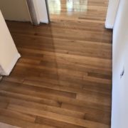 Applying finish to white oak flooring