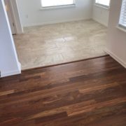 Caribbean rosewood flooring and Emser tiled dining room