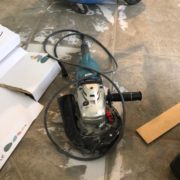 Diamond grinder used for tile floor leveling