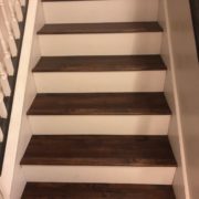 Luxury vinyl plank staircase