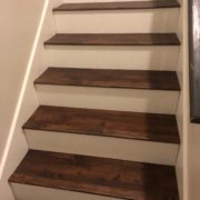 Luxury vinyl plank staircase