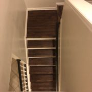 Luxury vinyl plank staircase