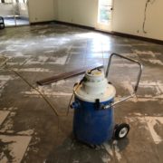 Diamond grinder leveled tile floor