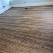 Sanded heart pine plank flooring