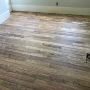 Sanded heart pine plank flooring