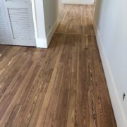 Sanded heart pine plank flooring