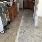 Installing Emser porcelain floor tile - kitchen