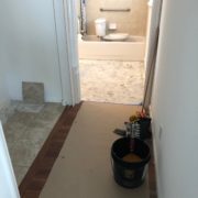 Installing Emser porcelain floor tile - laundry area