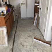 Preparing to install Emser porcelain floor tile - kitchen