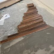 Preparing to install Caribbean rosewood flooring