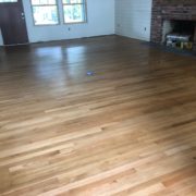 Sanded and finished, quarter sawn select white oak flooring