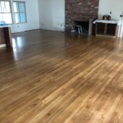 Sanded and finished, quarter sawn select white oak flooring