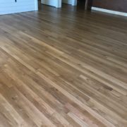 Sanded and finished, quarter sawn select white oak flooring