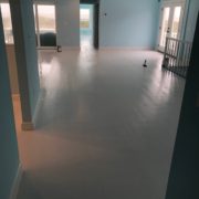 Finishing painted wood floors.