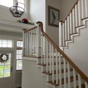 Refinished Red Oak flooring and staircase