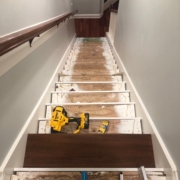 Starting to install Brazilian Cherry stair treads