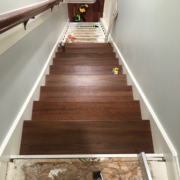 Progress installing Brazilian Cherry stair treads