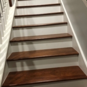 Finished installation of Brazilian Cherry staircase