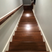 Finished installation of Brazilian Cherry staircase