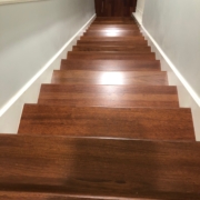Finished installation of Brazilian Cherry staircase