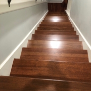 Finished installation of Brazilian Cherry staircase