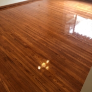 Stained and finished 1 1/2" wide Red Oak flooring