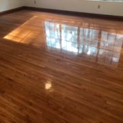 Stained and finished 1 1/2" wide Red Oak flooring